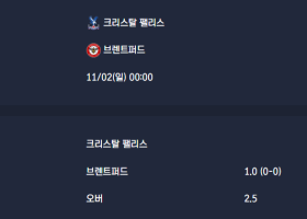 2025-11-02 [Premier League] 크리스탈 팰리스 VS 브렌트퍼드 분석
