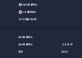 2025-11-17 [NBA] 보스턴 셀틱스 VS LA 클리퍼스 분석