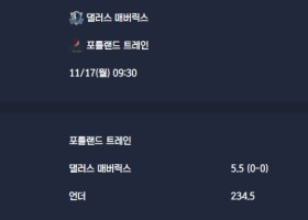 2025-11-17 [NBA] 댈러스 매버릭스 VS 포틀랜드 트레인 분석