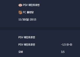 2025-11-30 [Eredivisie] PSV 에인트호번 VS FC 폴렌담 분석