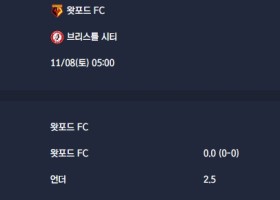 2025-11-08 [The Championship] 왓포드 FC VS 브리스틀 시티 분석