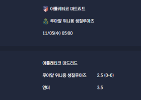 2025-11-05 [UEFA Champions League] 아틀레티코 마드리드 VS 루아얄 위니옹 생질루아즈 분석