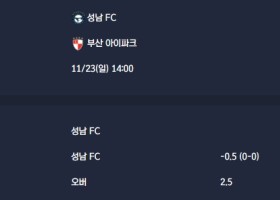 2025-11-23 [K2 League] 성남 FC VS 부산 아이파크 분석