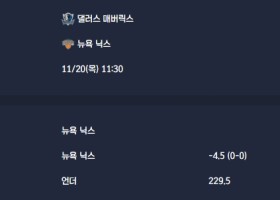 2025-11-20 [NBA] 댈러스 매버릭스 VS 뉴욕 닉스 분석