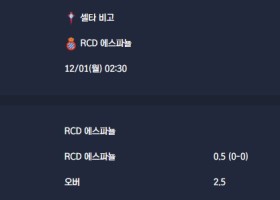 2025-12-01 [LaLiga] 셀타 비고 VS RCD 에스파뇰 분석