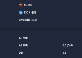 2025-12-01 [Serie A] AS 로마 VS SSC 나폴리 분석