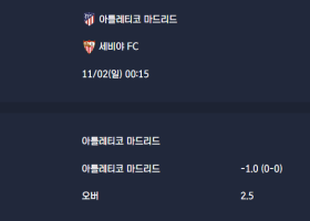 2025-11-02 [LaLiga] 아틀레티코 마드리드 VS 세비야 FC 분석