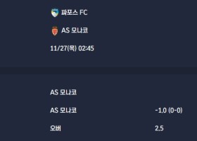 2025-11-27 [UEFA Champions League] 파포스 FC VS AS 모나코 분석