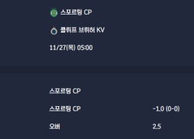 2025-11-27 [UEFA Champions League] 스포르팅 CP VS 클뤼프 브뤼허 KV 분석
