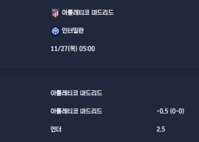 2025-11-27 [UEFA Champions League] 아틀레티코 마드리드 VS 인터밀란 분석