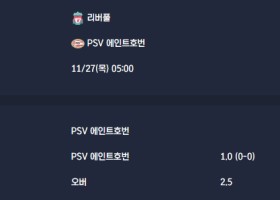 2025-11-27 [UEFA Champions League] 리버풀 VS PSV 에인트호번 분석