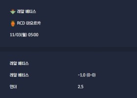 2025-11-03 [LaLiga] 레알 베티스 VS RCD 마요르카 분석