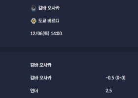 2025-12-06 [J1 League] 감바 오사카 VS 도쿄 베르디 분석