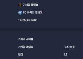 2025-12-06 [J1 League] 가시와 레이솔 VS FC 마치다 젤비아 분석