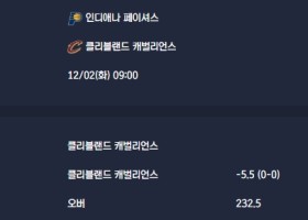 2025-12-02 [NBA] 인디애나 페이셔스 VS 클리블랜드 캐벌리언스 분석