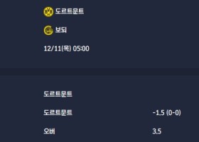 2025-12-11 [UEFA Champions League] 도르트문트 VS 보되 분석