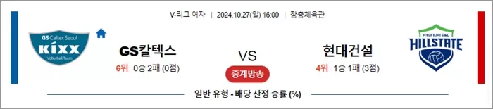 10월 27일 KOVO여 GS칼텍스 현대건설