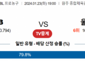 1월 23일 1900 원주DB  울산현대모비스 국내농구분석