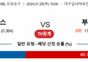 1월 25일 1900 한국가스공사 vs 부산KCC 국내농구분석