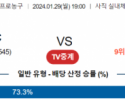 1월 29일 1900 부산KCC vs 안양정관장 국내농구분석