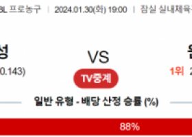 1월 30일 1900 서울삼성  원주DB 국내농구분석