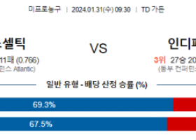 1월 31일 NBA분석 보스턴  인디애나 해외농구중계 NBA중계 농구분석