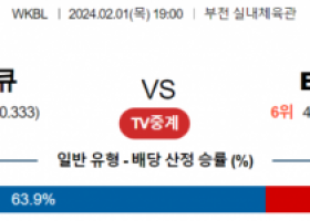 2월 1일 1900 하나원큐 vs BNK썸 국내농구분석