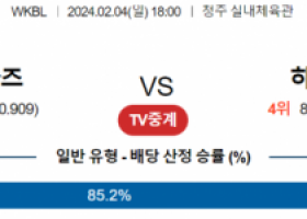 2월 4일 1800 KB스타즈 vs 하나원큐 국내농구분석