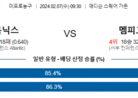 2월 7일 NBA분석 뉴욕 vs 멤피스 해외농구중계 NBA중계 농구분석