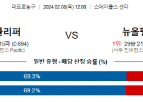 2월 8일 NBA분석 LA클리퍼스 vs 뉴올리언스 해외농구중계 NBA중계 농구분석