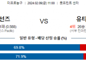 2월 9일 NBA분석 피닉스 vs 유타 해외농구중계 NBA중계 농구분석