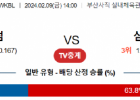 2월 9일 1400 BNK썸 vs 삼성생명 국내농구분석