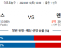 2월 10일 NBA분석 새크라멘토 vs 덴버 해외농구중계 NBA중계 농구분석