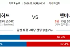 3월 14일 NBA분석 마이애미  덴버 해외농구중계 NBA중계 농구분석