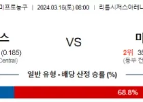 3월 16일 NBA분석 디트로이트 vs 마이애미 해외농구 NBA 농구분석