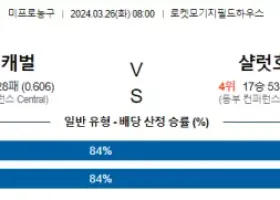 3월 26일 NBA분석 클리블랜드 vs 샬럿 해외농구 NBA 농구분석