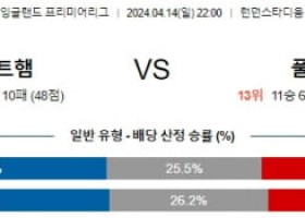 4월14일 웨스트햄 풀럼 프리미어리그분석 해외스포츠