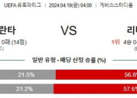 4월19일 아탈란타 리버풀 유로파리그분석 해외스포츠