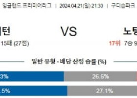 4월21일 에버튼 노팅엄 프리미어리그분석 해외스포츠