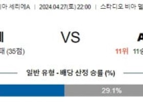 4월27일 레체 몬차 세리에A분석 해외스포츠