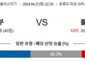 4월27일 프라이부르크 볼프스부르크 분데스리가분석 해외스포츠