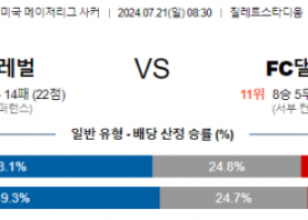 7월21일 MLS 뉴잉글랜드 댈러스 해외축구분석 스포츠분석