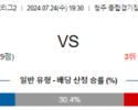 7월24일 충북청주 아산 K리그2 분석 국내스포츠