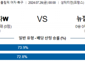 7월26일 캐나다 뉴질랜드 올림픽여자축구 분석 해외스포츠