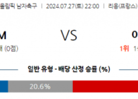 7월27일 올림픽 아르헨티나 이라크 해외축구분석 스포츠분석