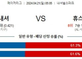 4월21일 워싱턴 휴스턴 MLB프로야구분석 해외스포츠