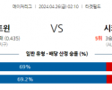 4월26일 MLB 미네소타 시카고W 해외야구분석 스포츠분석