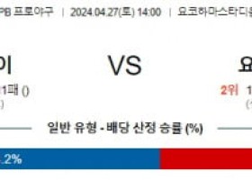 4월27일 요코하마 요미우리 NPB프로야구분석 해외스포츠