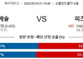 5월1일 오클랜드 피츠버그 MLB프로야구분석 해외스포츠