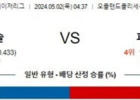 5월2일 MLB 오클랜드 피츠버그 해외야구분석 스포츠분석